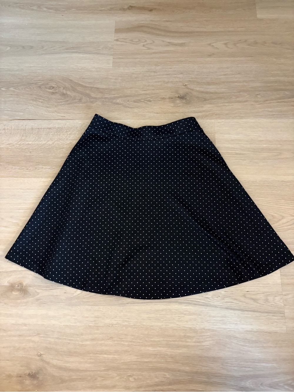 H&M Black Skater Skirt with White Polka Dots